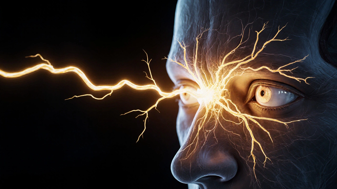 Světelné větve nervu osvětlují obličej od mozku k zubům a očím.