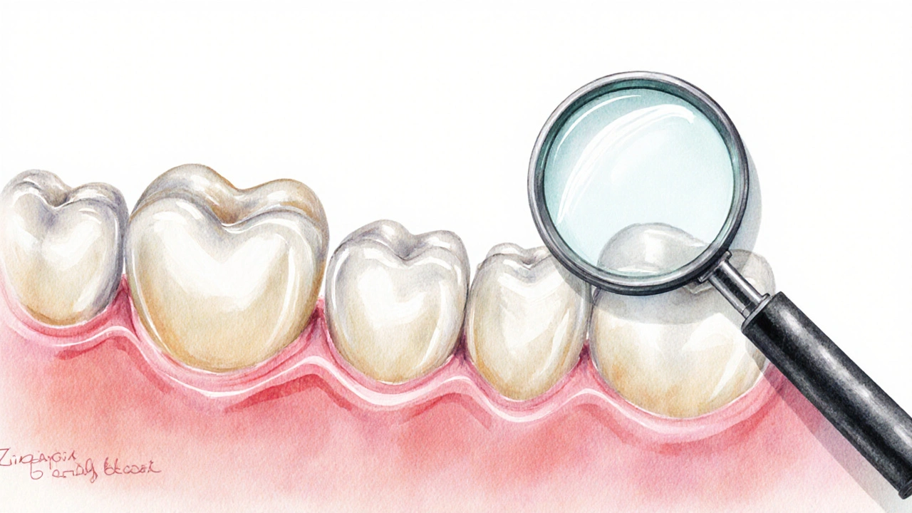 Zvětšený detail keramické korunky vedle přirozeného zubu, ukazující přirozenou průhlednost.