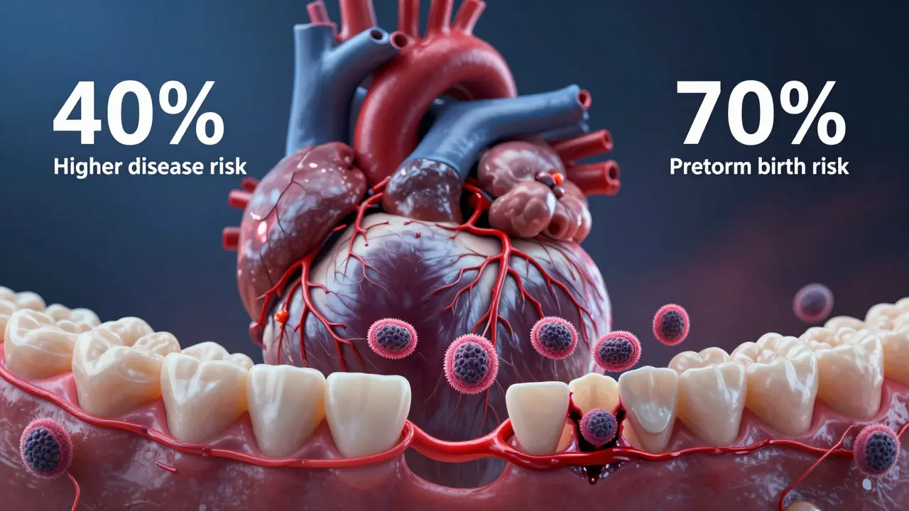 Bakterie z plaku cestují z dásní do krve a ovlivňují srdce a těhotenství.