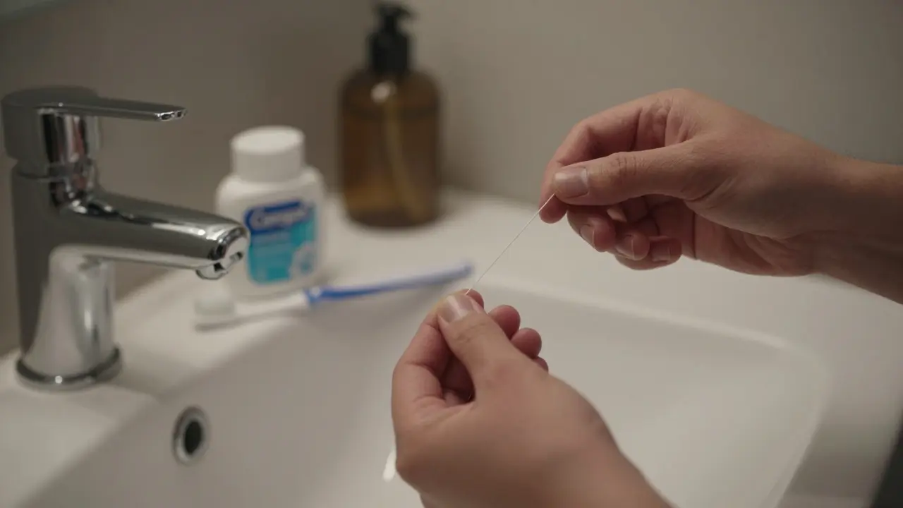 Jak si čistit zuby zubní nití správně - krok za krokem