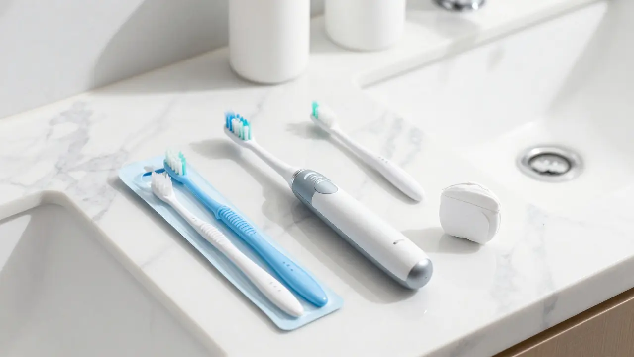 Sada pro domácí péči o zuby: sonický kartáček a mezizubní pomůcky