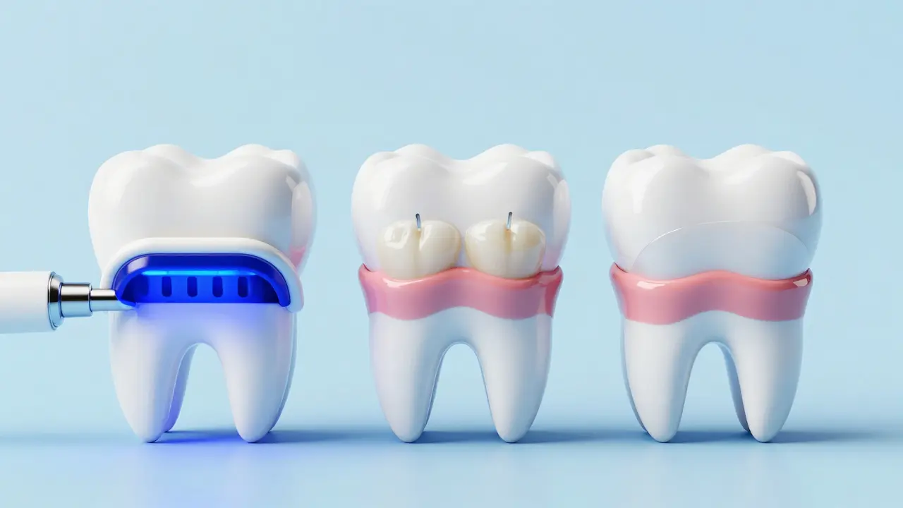 Srovnání metod bělení, kompozitního bondingu a porcelánových veikrů.