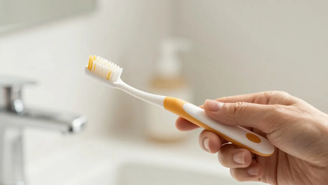 Ergonomická zubní kartáčka pro snadné čištění při bolestech kloubů