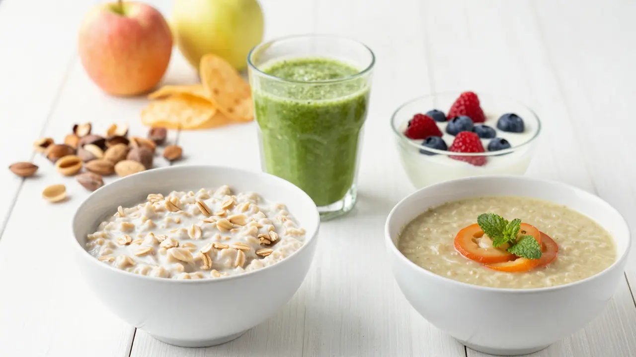 Měkká jídla jako jogurt a smoothie vhodná pro první týden