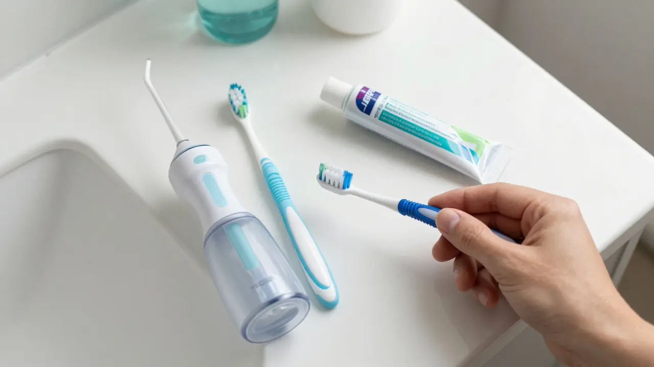 Sada na ústní hygienu pro nositele rovnátek včetně mezizubního kartáčku